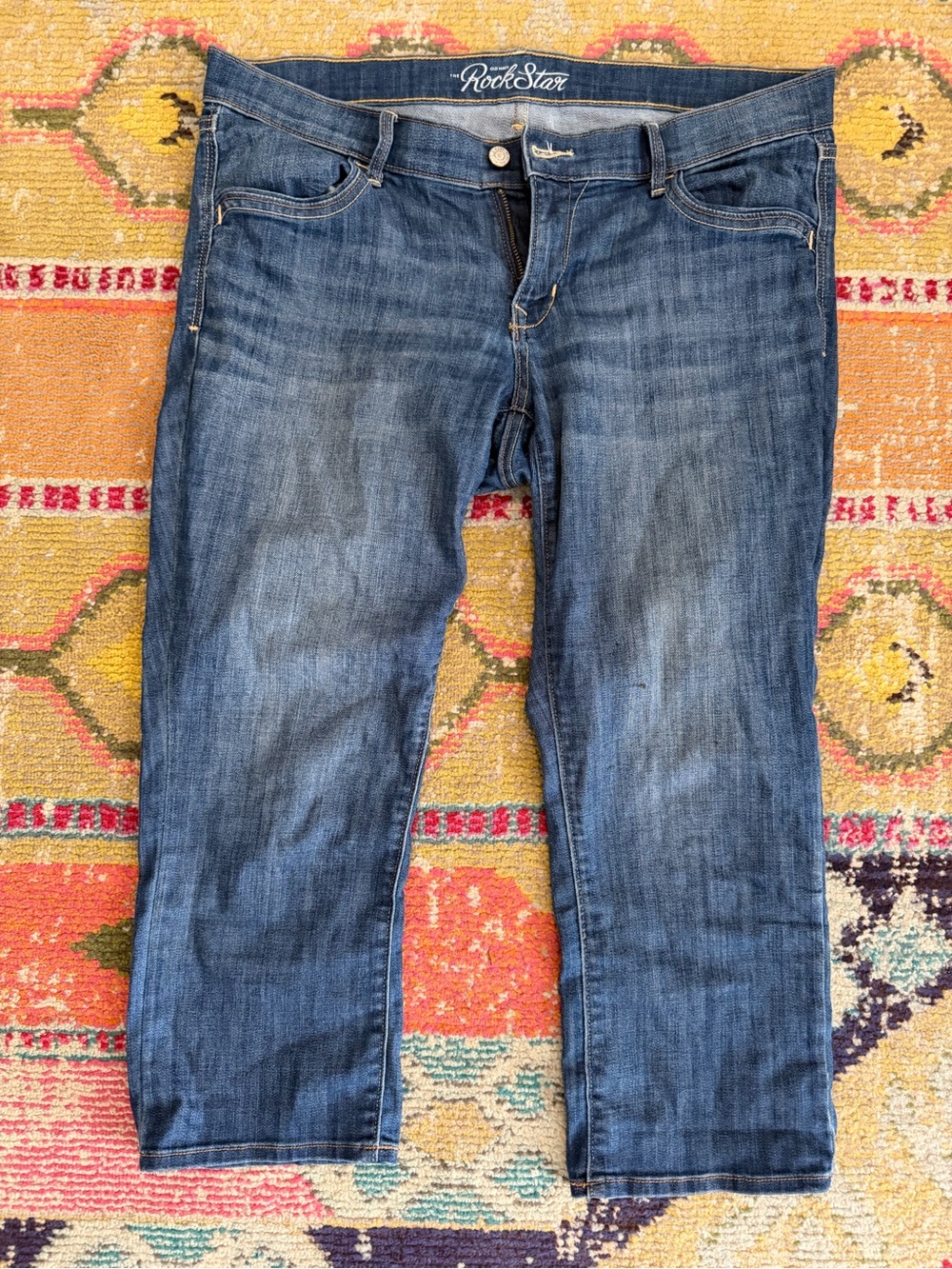 Old Navy 16 RockStar Dark Blue Cropped Jeans